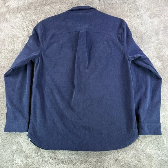 Huk Fishing Men's Hawser Corduroy Button Down Shirt Medium Navy Blue Long Sleeve - Picture 3 of 7